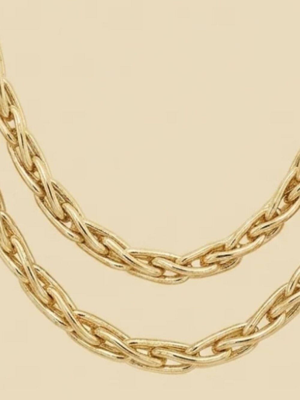 18k Men's Solid Yellow Gold Braided Necklace